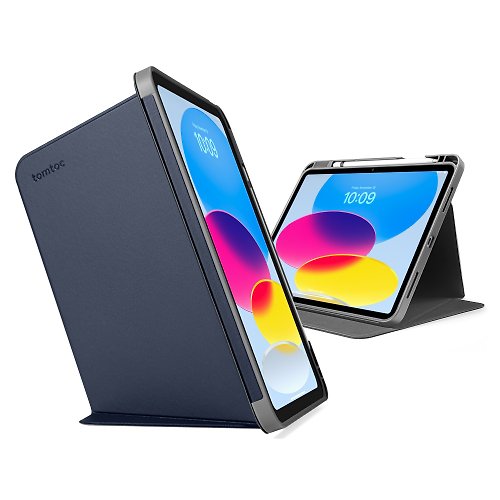 Tomtoc Tomtoc 多角度折疊平板保護套,深藍 適用於第10代新款 iPad