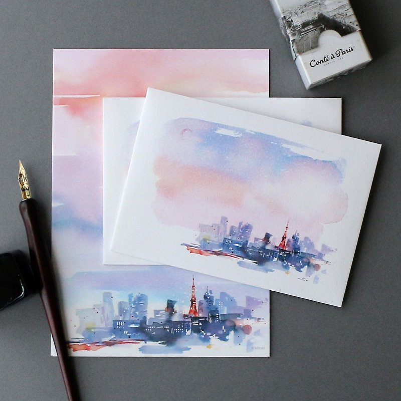 Twilight Tokyo letter set - Envelopes & Letter Paper - Paper Pink