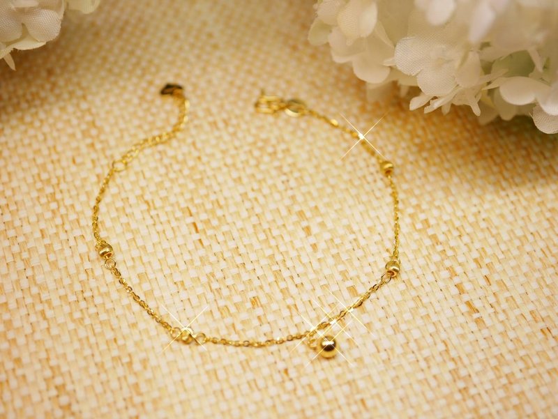 Gold Bracelet-Gold Bead Bracelet-Gold 9999 - สร้อยข้อมือ - ทอง 24 เค สีทอง