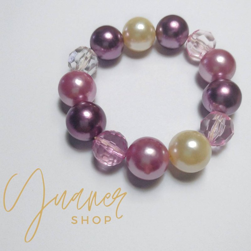Amethyst Pearl Crystal Bracelet, Heartbeat, Love, Love, Careful, Sweet and Pleasant Bracelet - สร้อยข้อมือ - ไข่มุก สีม่วง