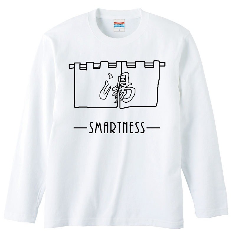 ロングスリーブTシャツ / Smartness 銭湯 - T 恤 - 棉．麻 白色