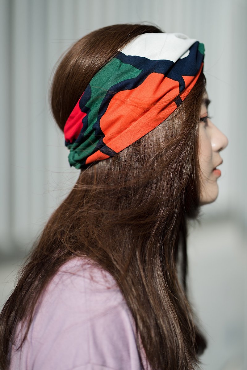 赫多奈 巾帽式 x 芬蘭系列 鬆緊極寬版/手工髮帶 - 髮帶/髮箍 - 棉．麻 多色