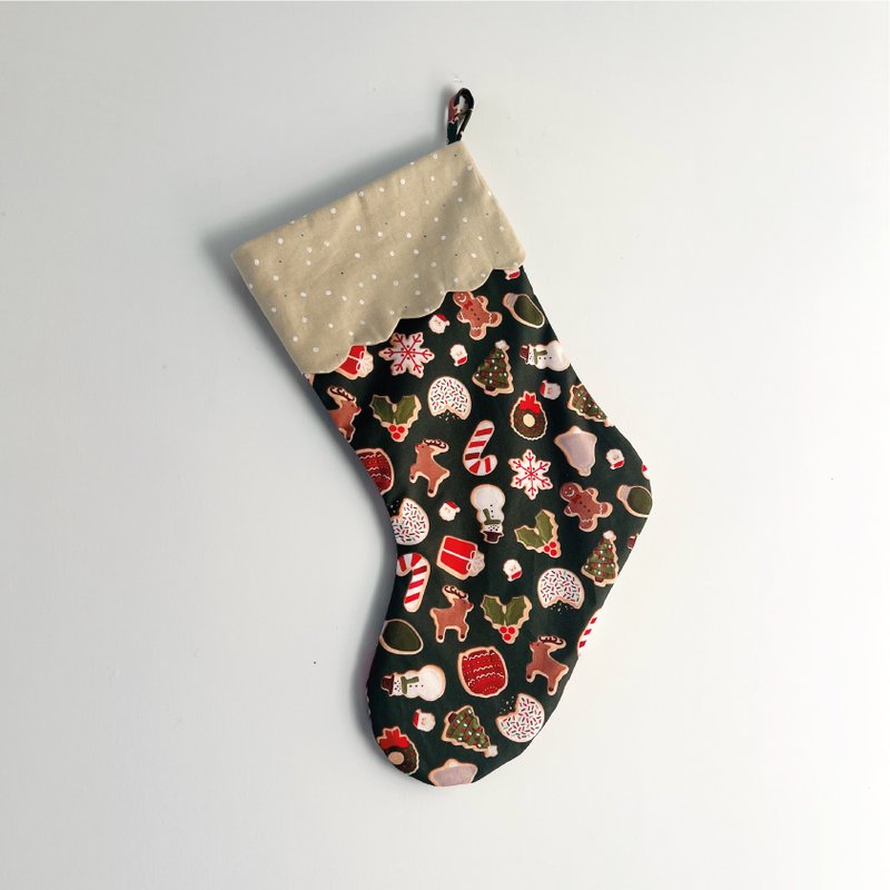 布藝手作聖誕襪 貝殼邊 家居飾品 - 擺飾/家飾品 - 棉．麻 綠色