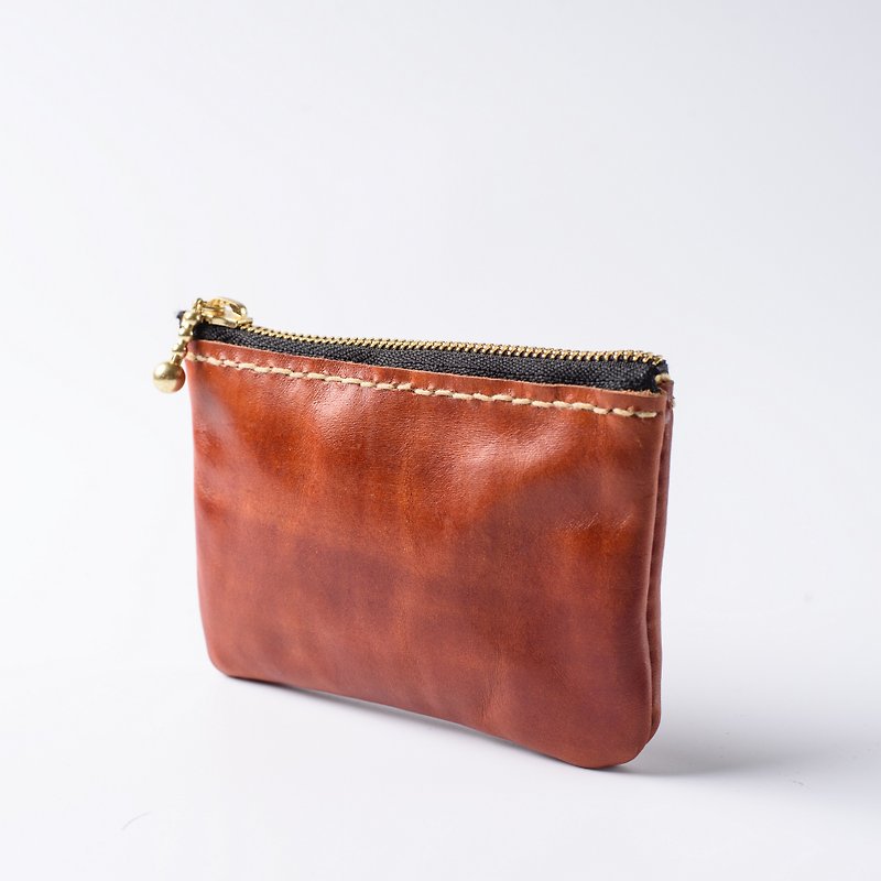 Hand dyed-vegetable tanned leather coin purse - Coin Purses - Genuine Leather 