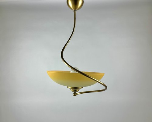 HappyDuckVintage 枝形吊燈黃銅玻璃復古吸頂燈吊燈 Créations Val de Loire