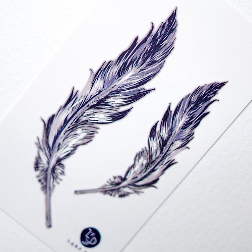 ╰ LAZY DUO TATTOO ╮ 細緻小羽毛紋身貼紙飾物 原創刺青設計 安全無毒持久像真防水防敏
