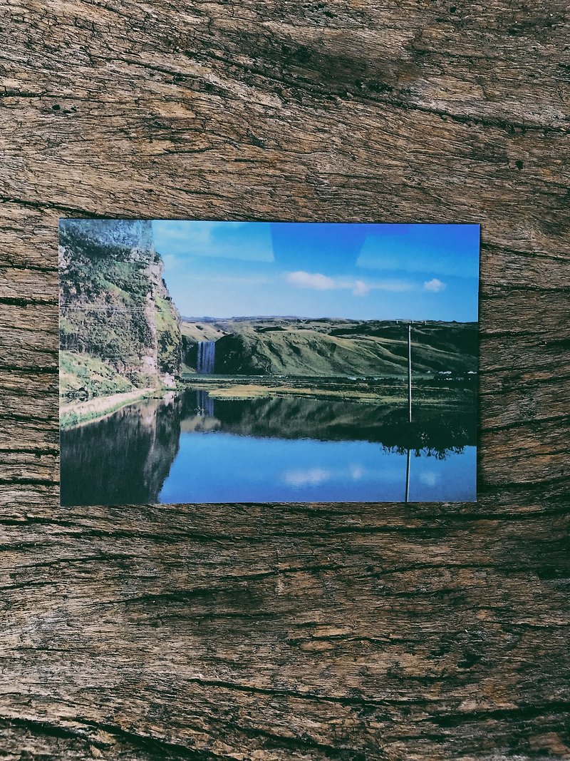 世界的風景。冰島早晨的倒影 攝影明信片 青青的島 - 卡片/明信片 - 紙 