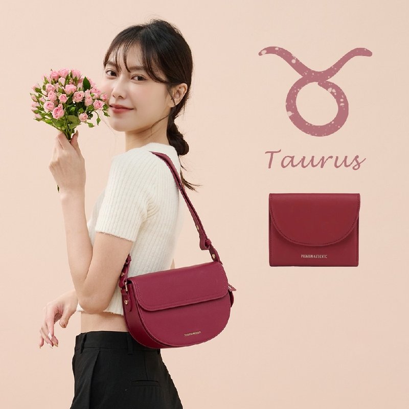 PA-Taurus gift-giving recommended double team - Messenger Bags & Sling Bags - Genuine Leather Red