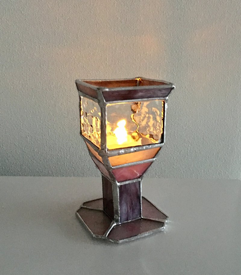LEDライトホルダー ラストナイト ピンク ガラス Bay View - 香氛蠟燭/燭台 - 玻璃 粉紅色