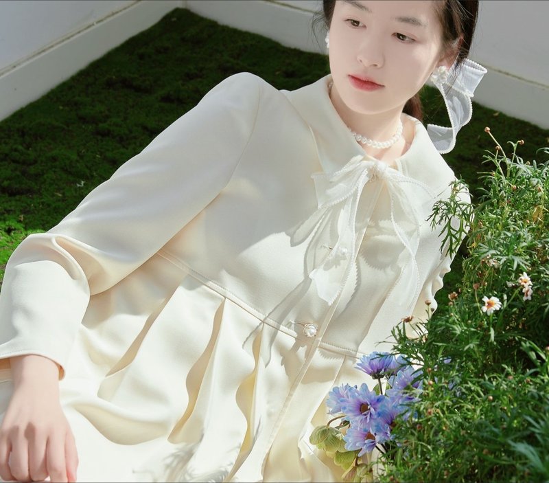 【芝士莉娜】法式復古少女 連衣裙/洋裝 - 洋裝/連身裙 - 其他材質 白色