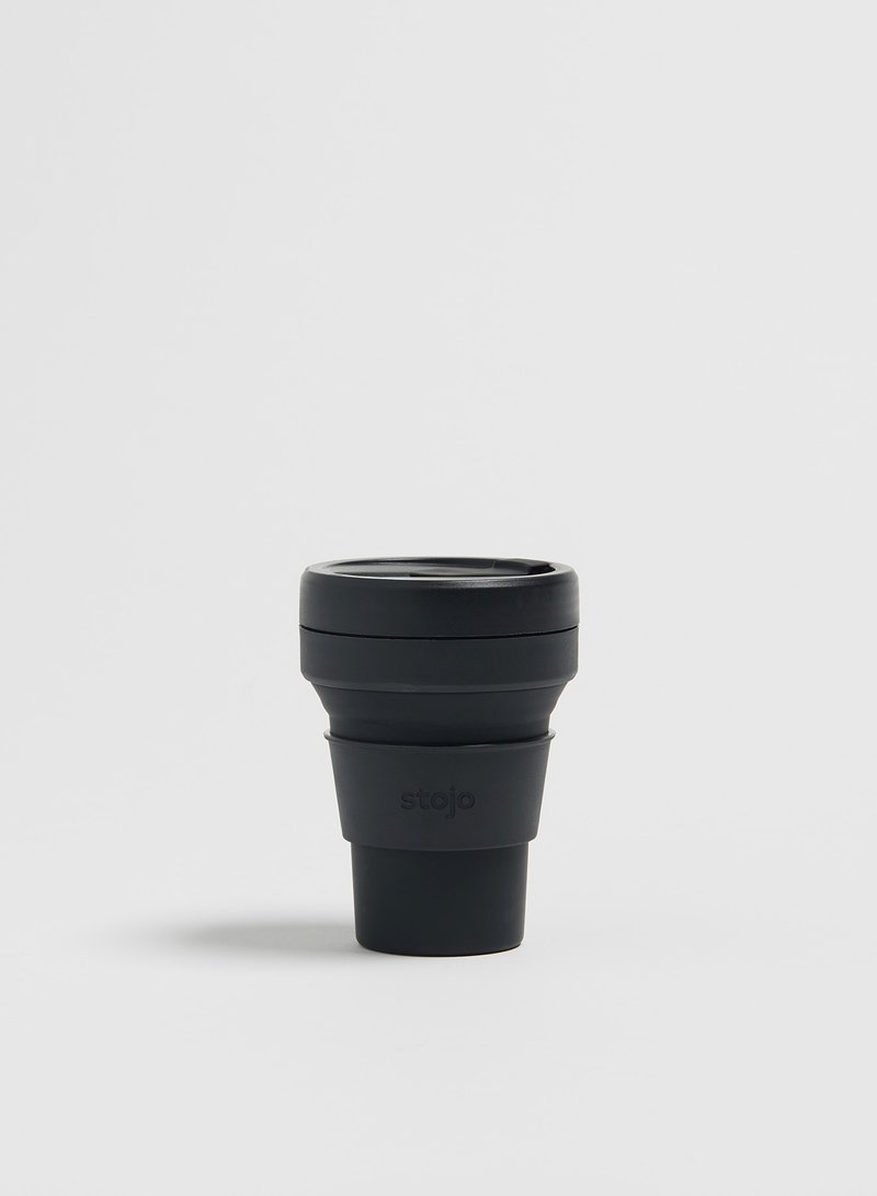 STOJO Pocket Cup, 12oz/355mL, Ink - Mugs - Silicone Black