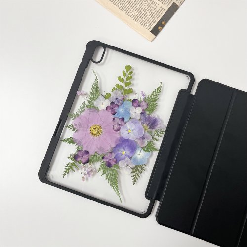 FeimeiPresents 紫花團簇手工押花iPad殼 iPad Air 11寸 13寸 iPad Pro 11寸 13寸