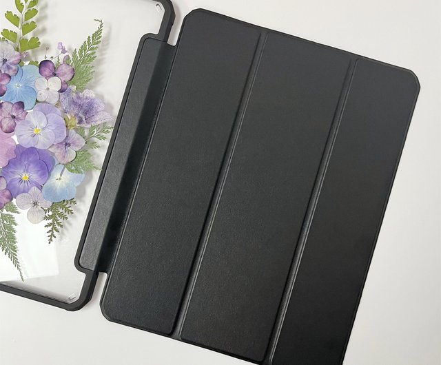 iPad iPadケース iPadカバー タブレット  タブレットケース 押し花 パープルフラワークラスター手作り押し花iPadケース 新型iPad