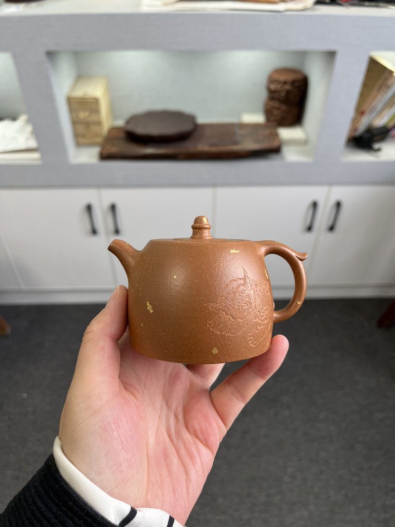 送禮紫砂壺茶壺小汉铎 撒金 祥瑞 现货实拍 原矿优质降坡料 水色 - 茶壺/茶杯/茶具 - 陶 灰色