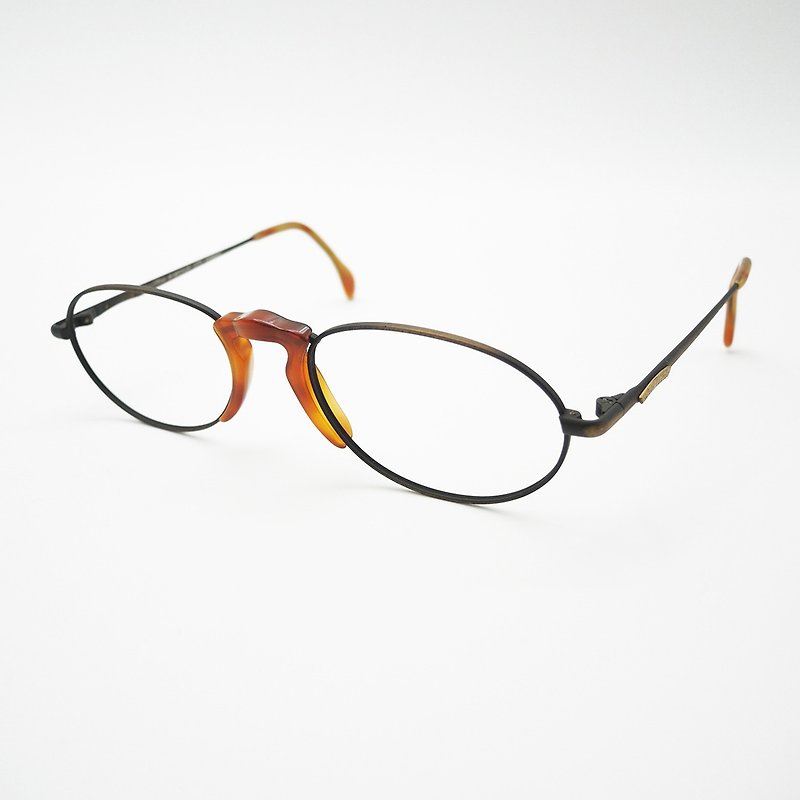 夢露眼鏡店 / 德國90年代工藝眼鏡框 no.A04 vintage - 眼鏡/眼鏡框 - 貴金屬 黑色