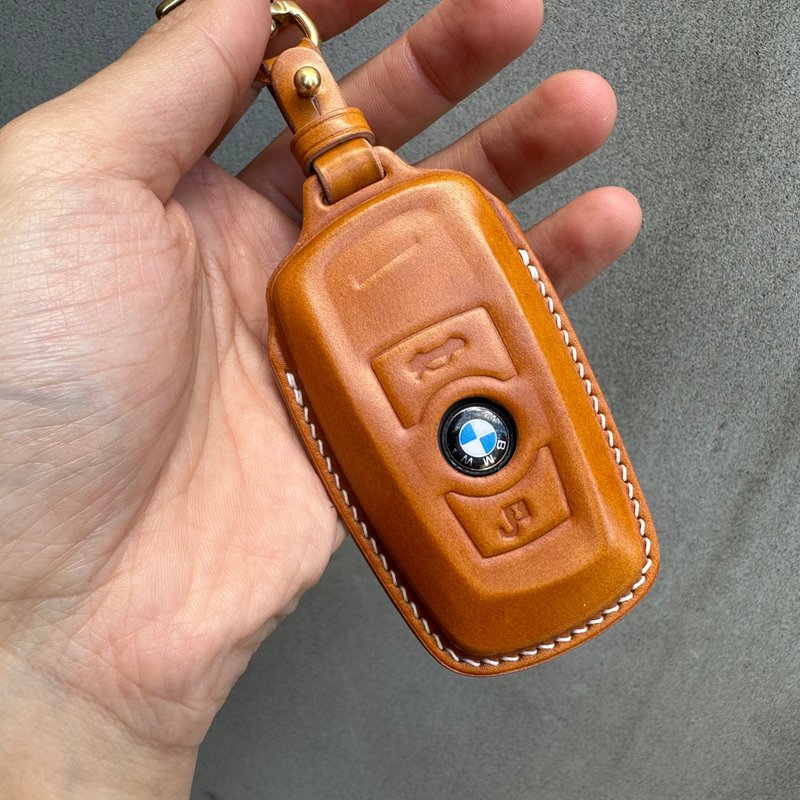 BMW 寶馬 馬臀 長版 鑰匙皮套 手工塑形鑰匙套 X5 X6 X7 F10 F30 - 鑰匙圈/鑰匙包 - 真皮 灰色