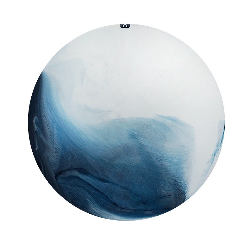 Wind and Wave  風 和 浪・月球體・手工掛牆裝飾30cm - 裝飾/擺設  - 木頭 藍色