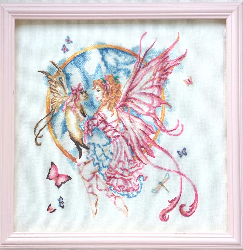 Fantasy Alf Fairy painting Wall art nursery decor Christmas gift - ตกแต่งผนัง - ผ้าฝ้าย/ผ้าลินิน หลากหลายสี