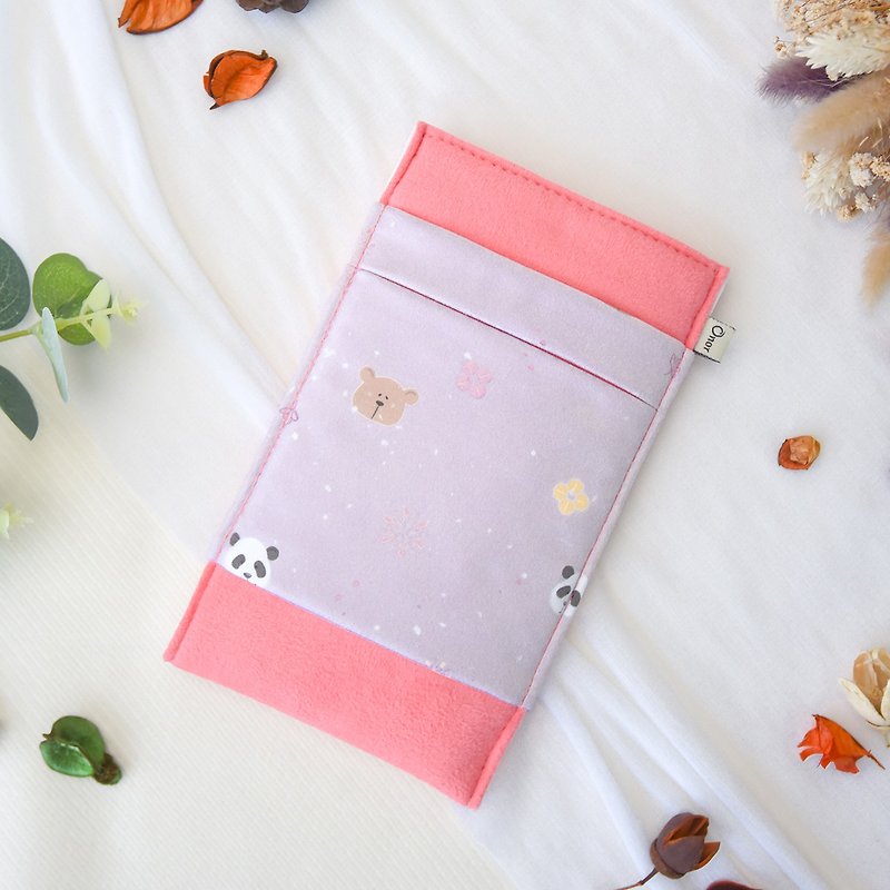 Wipe mobile phone case [L+ size bear flower now] Om style - Phone Cases - Other Man-Made Fibers Pink