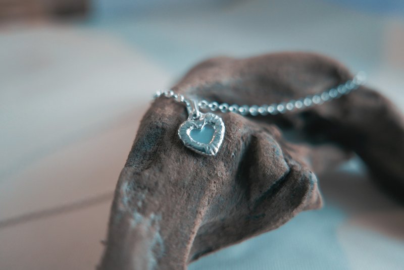 White shell heart necklace - 項鍊 - 純銀 銀色