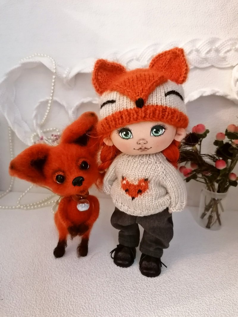 The girl with the fox - ตุ๊กตา - วัสดุอื่นๆ 