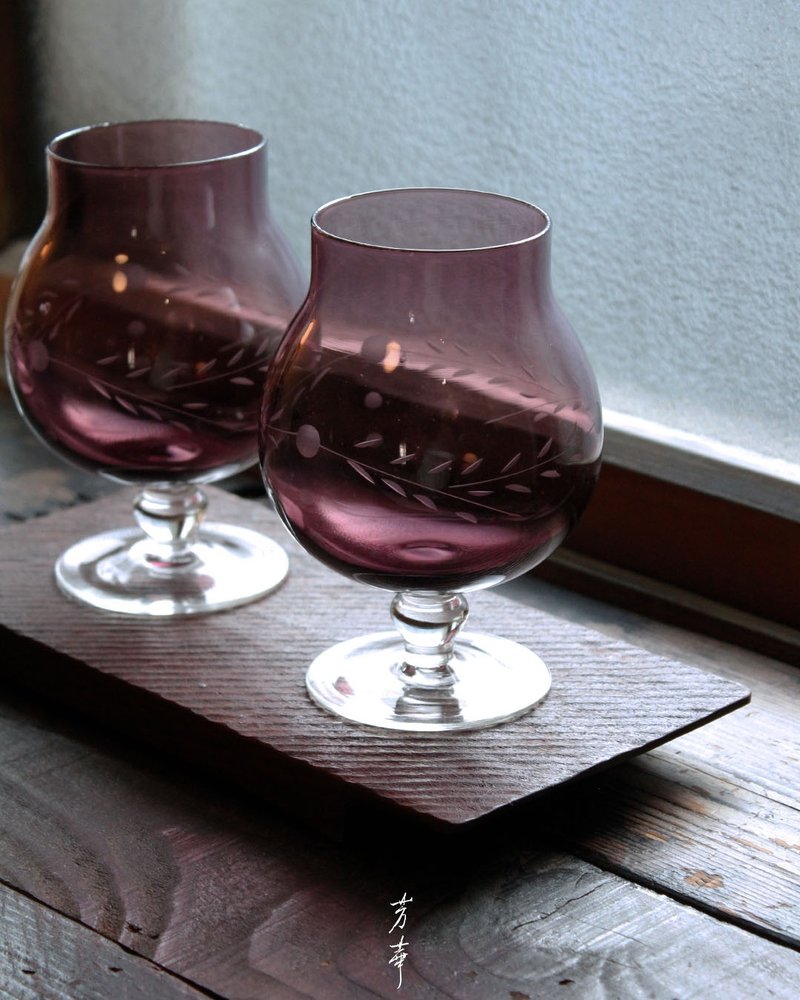 紫色切花高腳杯 - 酒杯/酒器 - 玻璃 