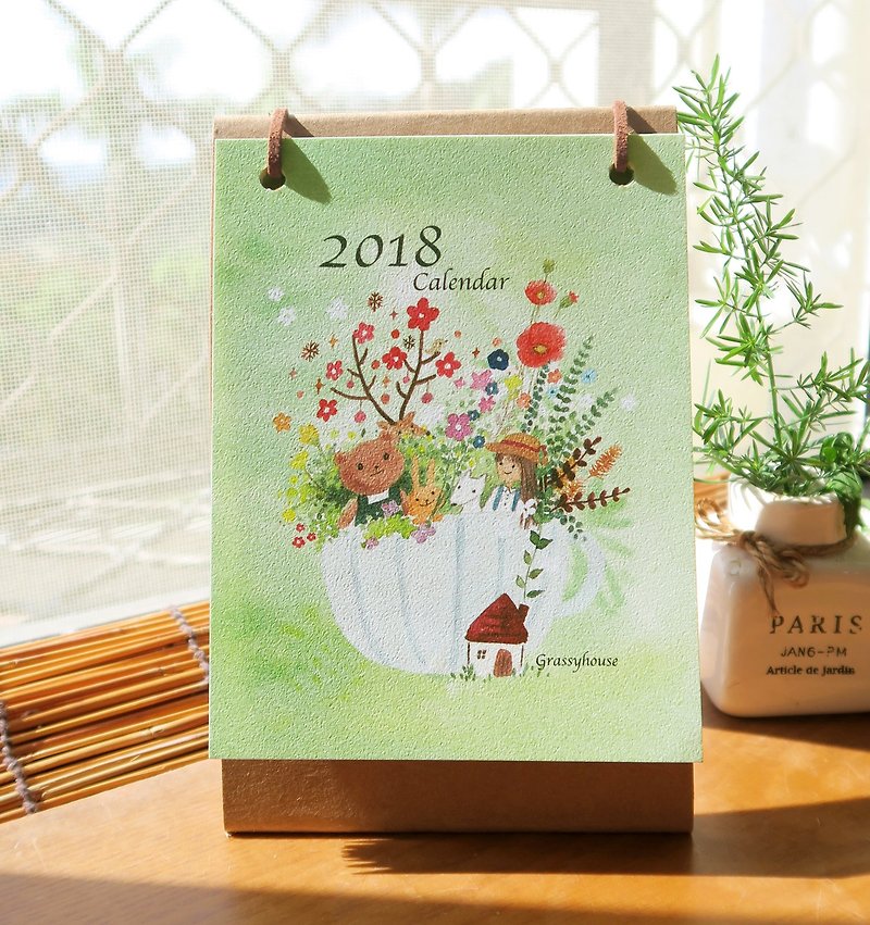 2018 small cottage table calendar - ปฏิทิน - กระดาษ 