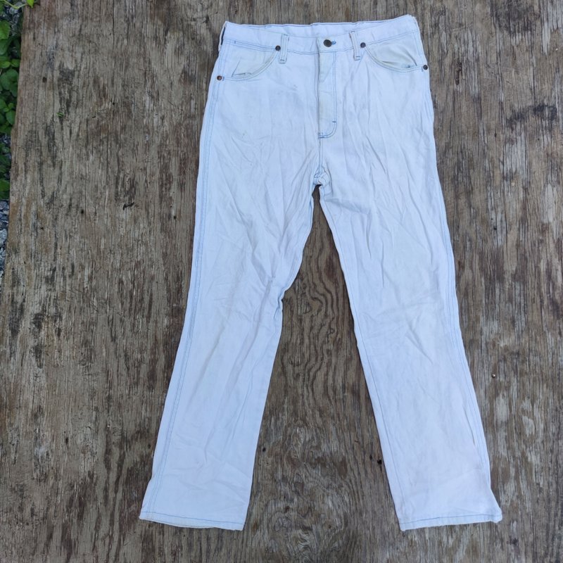 Vintage 90s Wrangler Light Wash  Denim Jeans Made in USA - 男長褲/休閒褲 - 棉．麻 透明