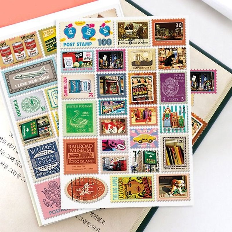 7321 Desgin - Stamp Sticker Set V4 - New York B02, 7321-04504 - Stickers - Paper Multicolor