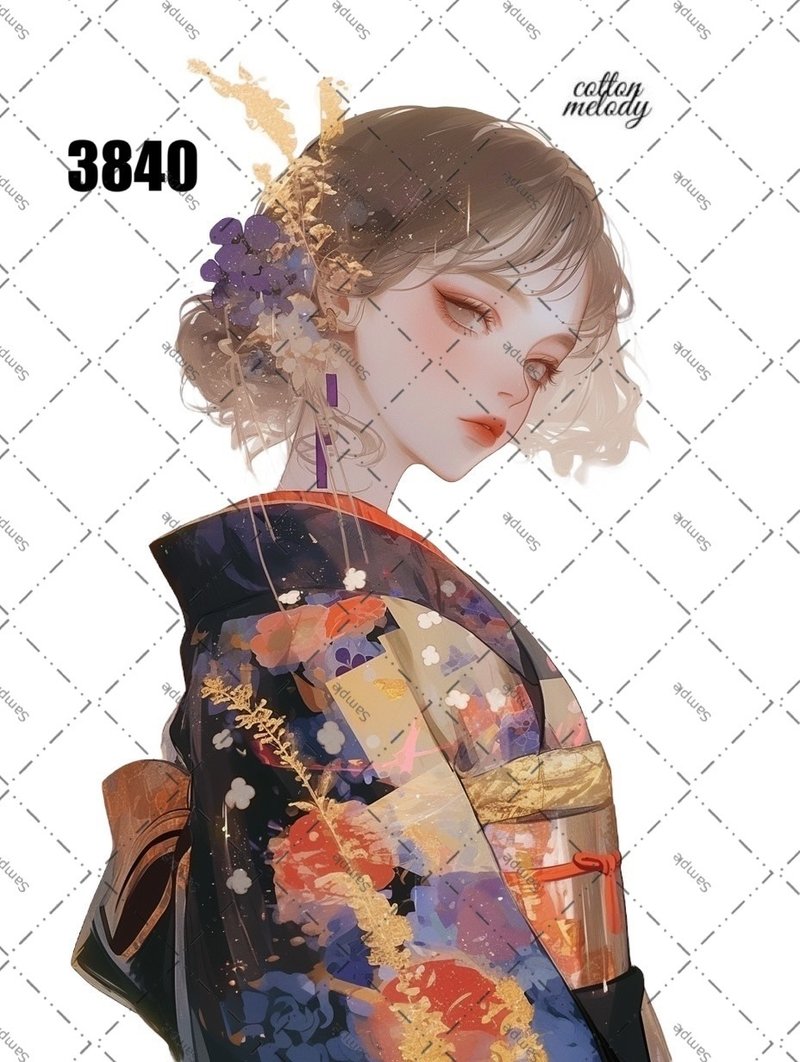 original sticker no.3840 人物ステッカー オリジナルステッカー オリジナル人物ステッカー 装飾ステッカー cotton melody - 貼紙 - 紙 