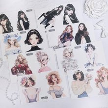 コラージュ　Pion　台湾シール　女の子ステッカー X22コラージュ 女の子ステッカー60 枚シール 人物ステッカー