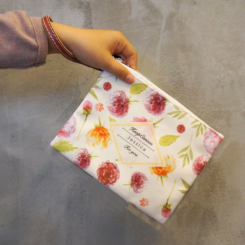 Birthday gift custom clutch | give her - Clutch Bags - Cotton & Hemp White