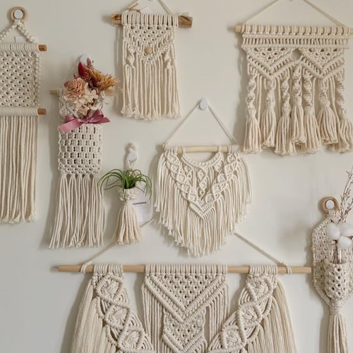 𝐚𝐧𝐧𝐢𝐞𝐞𝐢𝐧𝐧𝐚 |macrame studio Macrame 編織 收納袋 小型 吊飾
