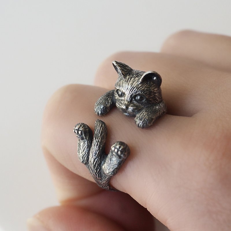 指に巻きつく猫リング ラテュ - 戒指 - 其他金屬 銀色