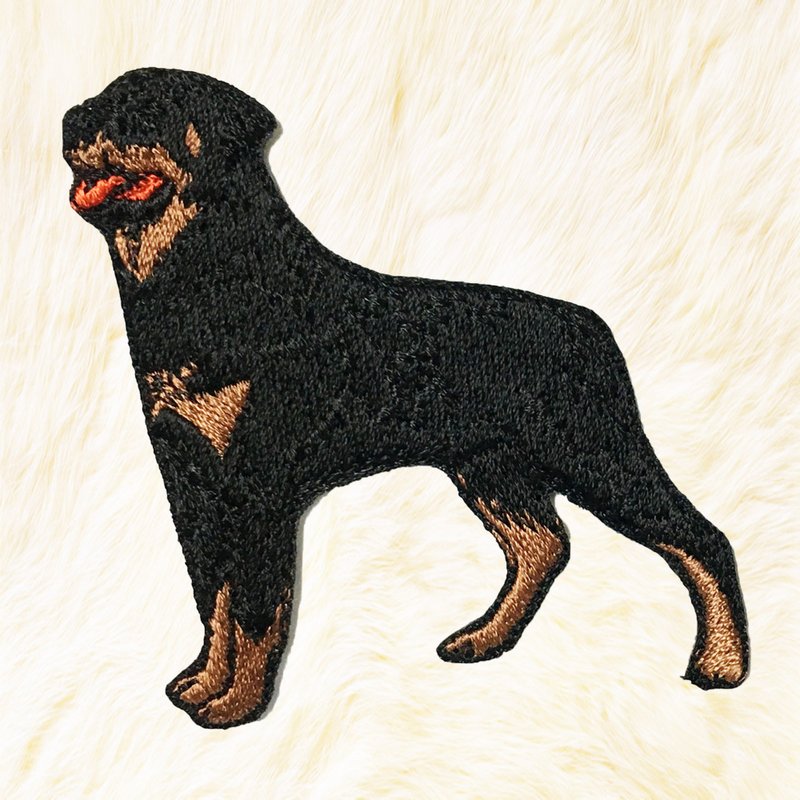 ตัวรีด Rottweiler Dog - เย็บปัก/ถักทอ/ใยขนแกะ - งานปัก สีดำ