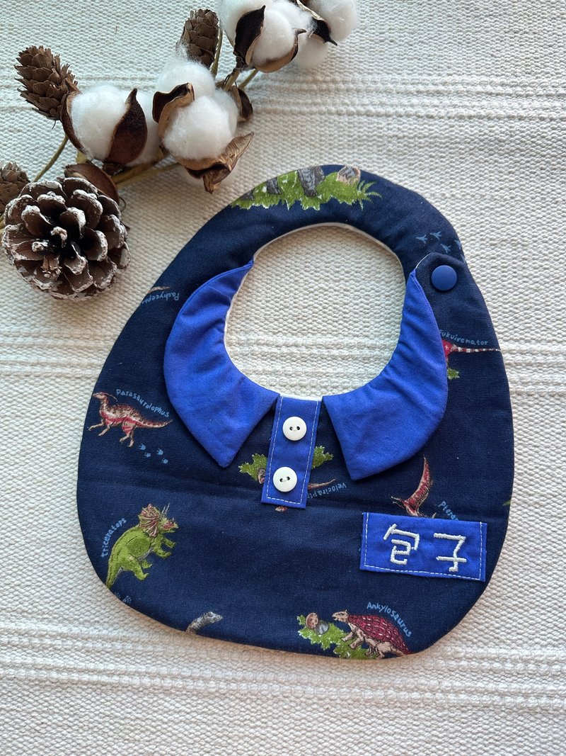 領子造型圍兜兜/繡字圍兜/紳士圍兜 - 圍兜/口水巾 - 棉．麻 多色