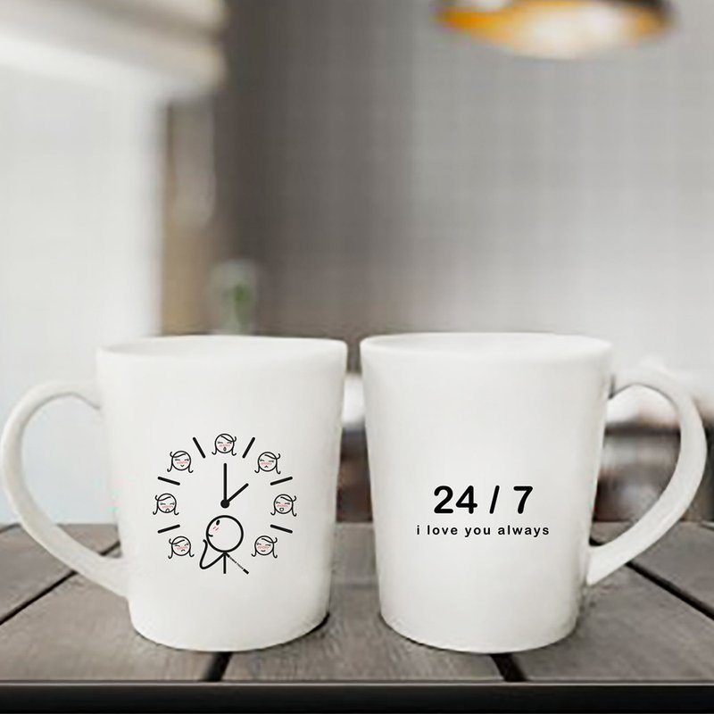 24/7  Coffee Mugs by HUMAN TOUCH - แก้วมัค/แก้วกาแฟ - ดินเหนียว ขาว