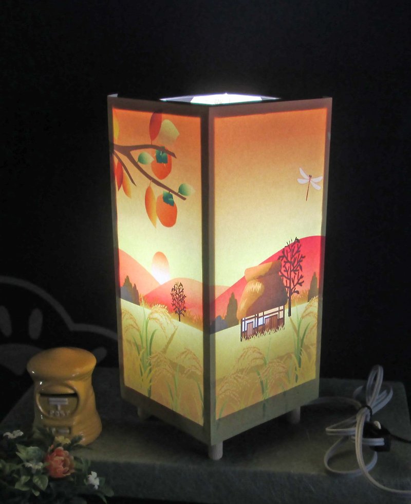 Nishigo Kakinoki - zaka 【The perfect momentum】 Medium · LED decorative light stands the real pleasure! - Lighting - Wood Orange