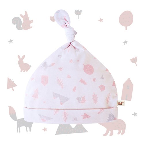 Sisso有機棉 【SISSO有機棉】北歐小兔可愛嬰兒帽(小粉)