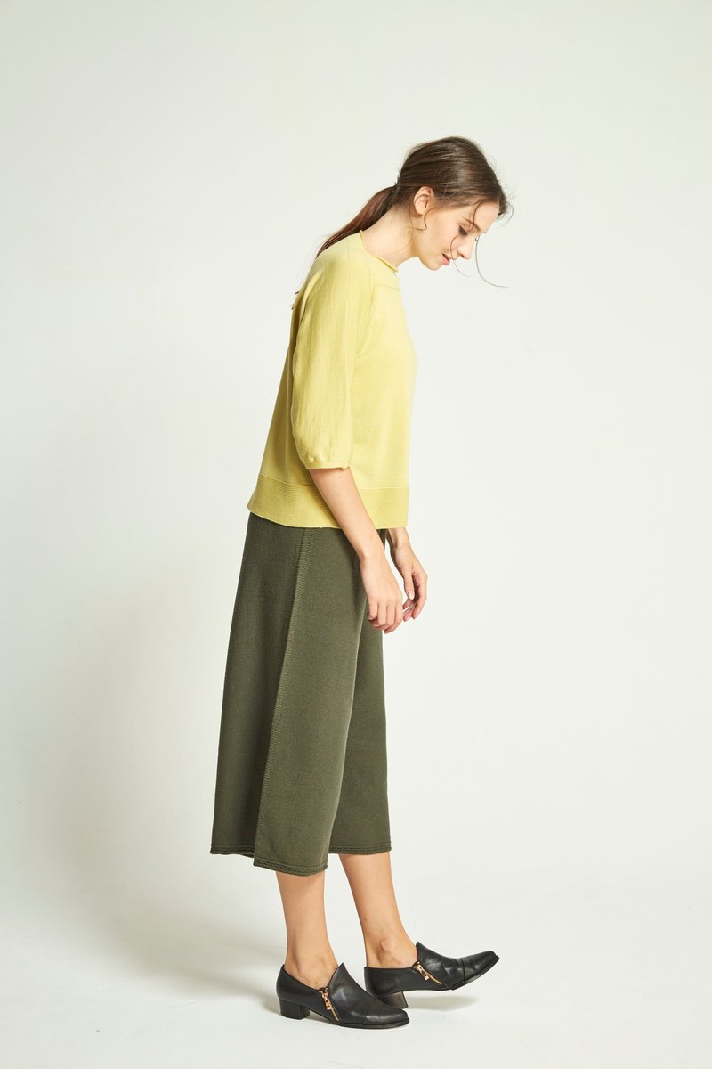 Trimmed wide trousers (19W2PT02) - Women's Pants - Wool 