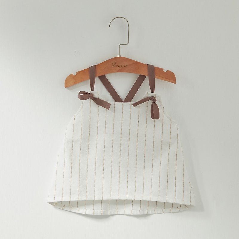 Ángeles - Stripe satin vest - เสื้อยืด - ผ้าฝ้าย/ผ้าลินิน 