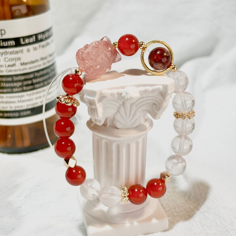 Design model-Natural image crystal bracelet-Fox Fairy Matchmaker - Bracelets - Crystal Red