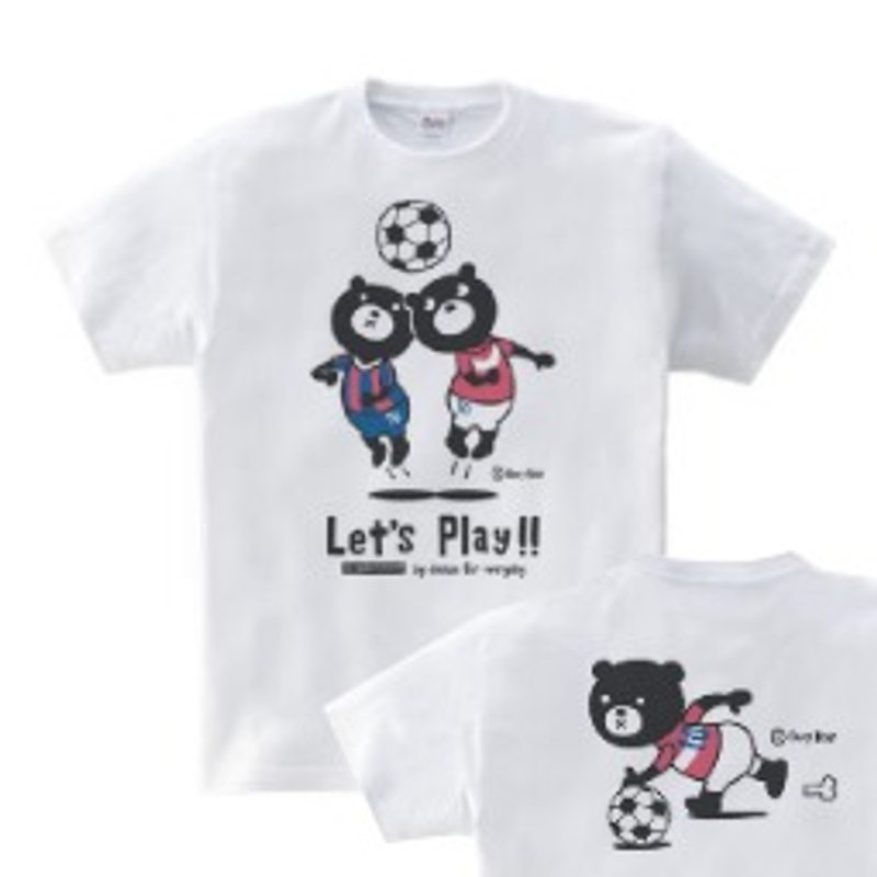 サッカー＆イージー☆ベア　WS〜WL　S〜XL　Tシャツ【受注生産品】 - トップス ユニセックス - コットン・麻 ホワイト