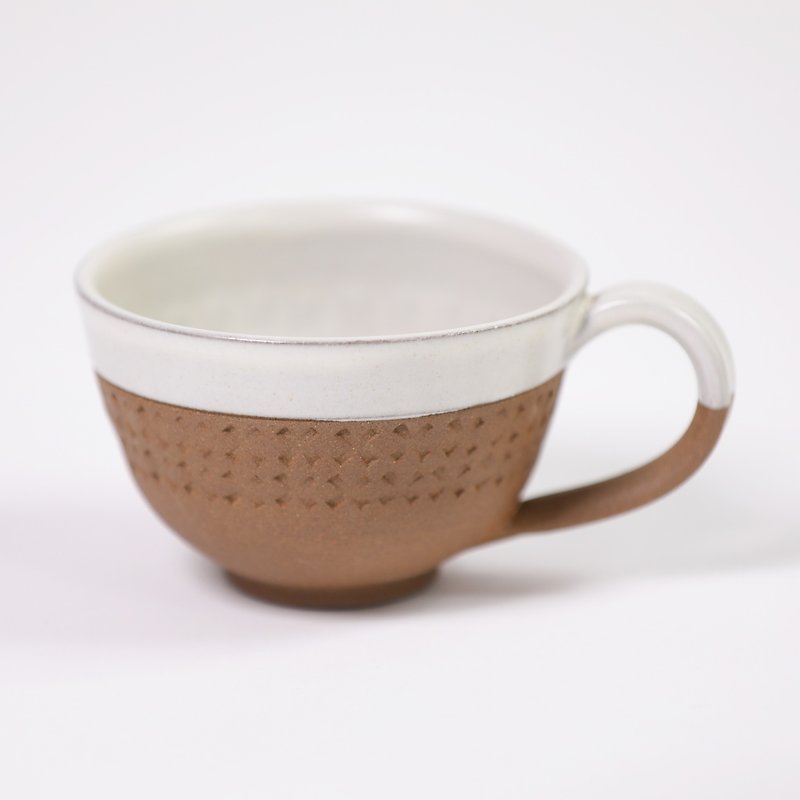 xx pattern round mug-white-fair trade - Mugs - Pottery White