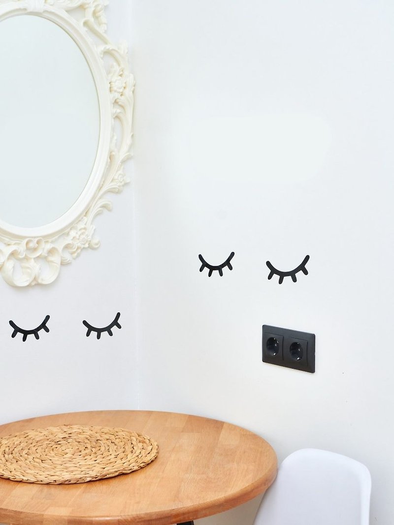 Doll Eyes Wall Art Hangings and Custom Sticker Printing for Girl Bedroom Decor - 壁貼/牆壁裝飾 - 其他材質 黑色