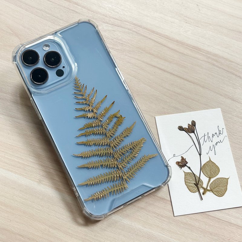 pressed flower phone case - เคส/ซองมือถือ - พลาสติก สีเขียว