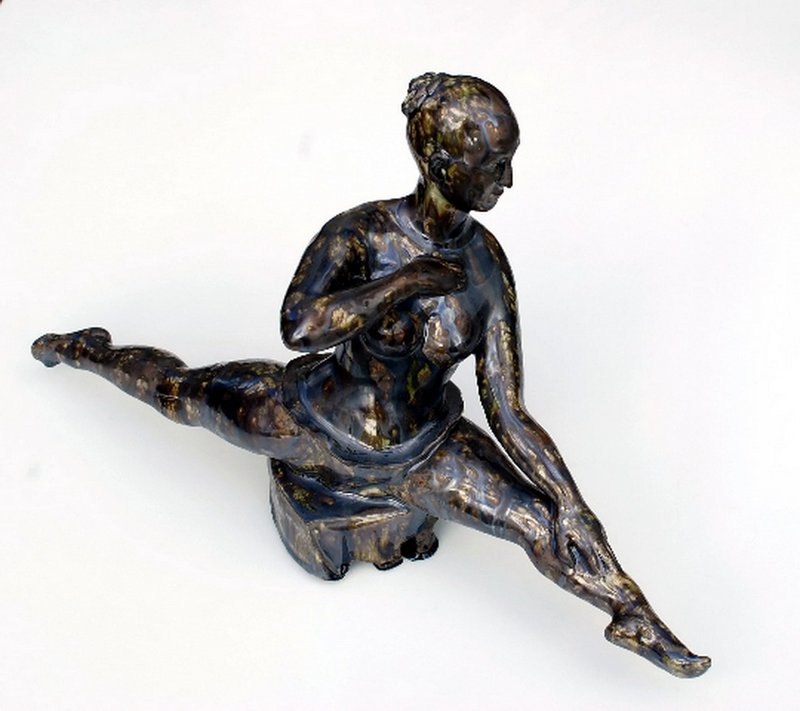 Ballerina sculpture Ceramic figurine Ceramic sculpture sexy lady Female portrait - 花瓶/花器 - 陶 多色