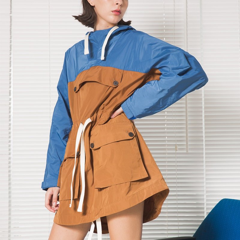 拚色多口袋連帽洋裝│Who Cares 台灣服飾品牌 - 洋裝/連身裙 - 聚酯纖維 多色