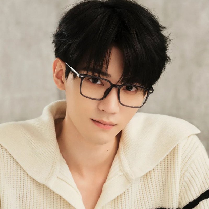 Latemon LA-83342 TR 長方形フレームメガネ - 周翊然（ジョウ・イーラン）モデル - 眼鏡・メガネフレーム - その他の素材 ブラック