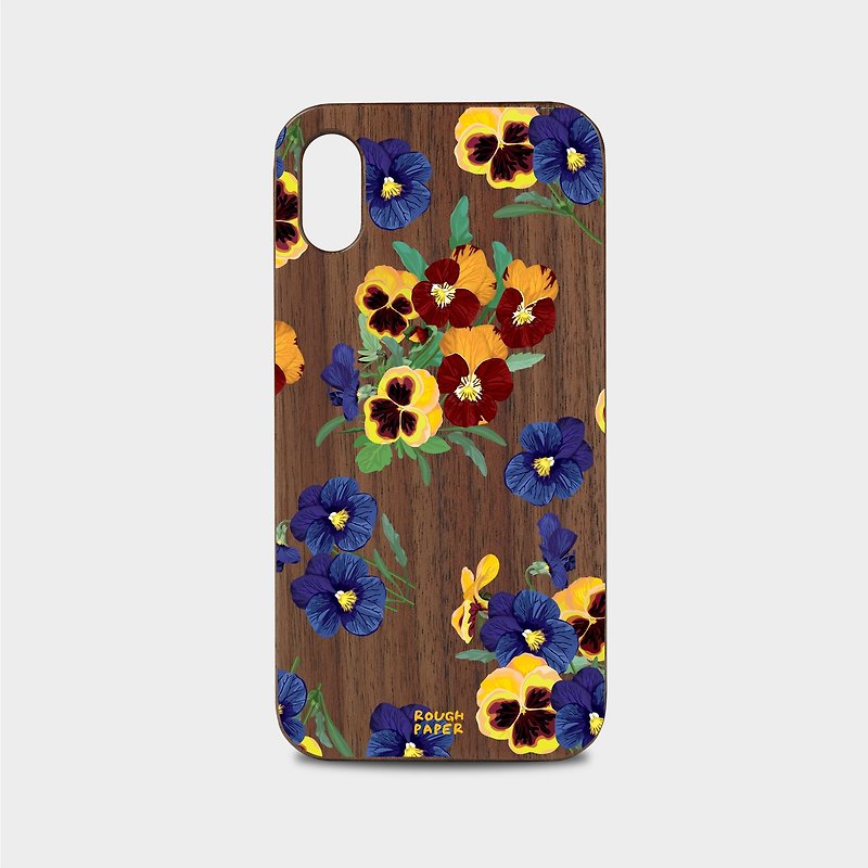 Pea flower | natural wood | soft shell | two-in-one shell | mobile phone case - Phone Cases - Plastic 
